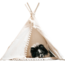 Tipi  tent voor middelgrote honden en grote katten in ecru met pompons – duurzaam, comfortabel en stijlvol (maat M)