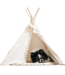 Tipi  tent voor middelgrote honden en grote katten in ecru met pompons – duurzaam, comfortabel en stijlvol (maat M)