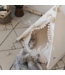 Tipi  tent  voor katten in ecru met pompons – maat S