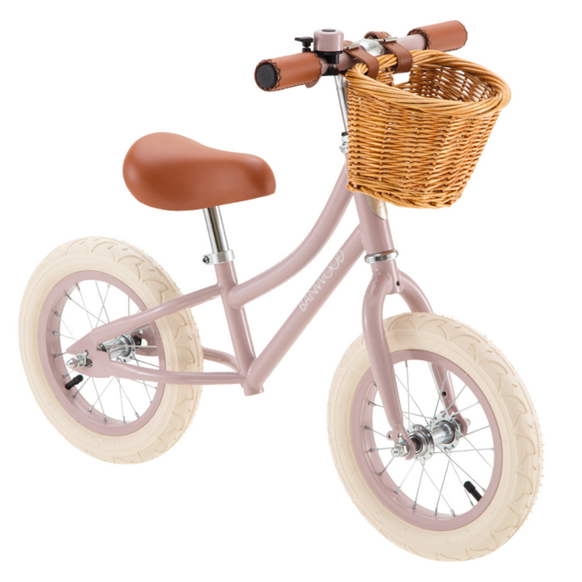 Loopfiets 12 inch in dusty roze – stijlvolle balansfiets voor peuters en kleuters
