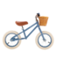 Blauwe 12 inch loopfiets – licht, veilig en met klassiek design