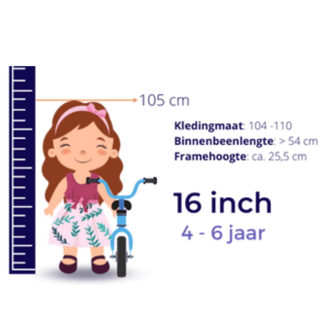 Kinderfahrrad 16 Zoll mit Sicherheitsfunktionen | Blau, langlebig und spaßig