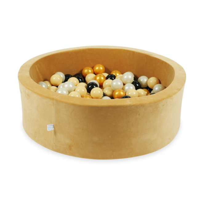 Caramelkleurige ballenbak met anti-allergisch schuim en 200 ballen