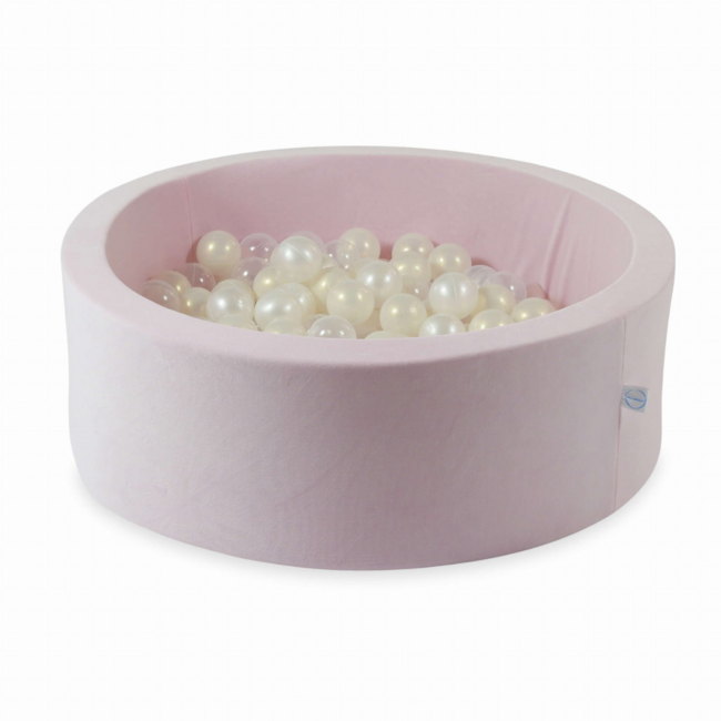 Ronde ballenbak soft velvet 90 cm met 200 ballen naar keuze | Licht roze