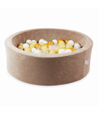 Mimii Ballenbak soft velvet 200 ballen | Donker beige