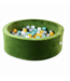 Olive groene ballenbak 90 cm met 200 ballen – veilig en comfortabel