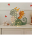 Groene houten draak kinderlamp – handgemaakte nachtlamp