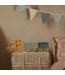 Trein kinderlamp met 2 wagonnen in geel en blauw