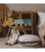 Trein kinderlamp met 2 wagonnen in geel en blauw