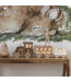 Trein kinderlamp Olive Valley – houten kinderlamp met 2 wagonnen in bruintinten