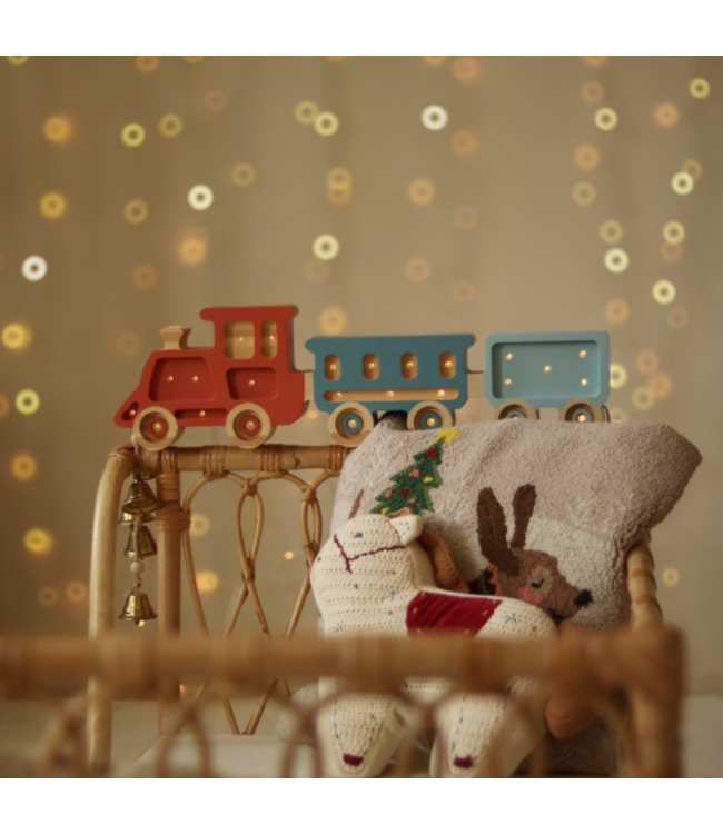 Handgemaakte houten trein kinderlamp Canyon Clay