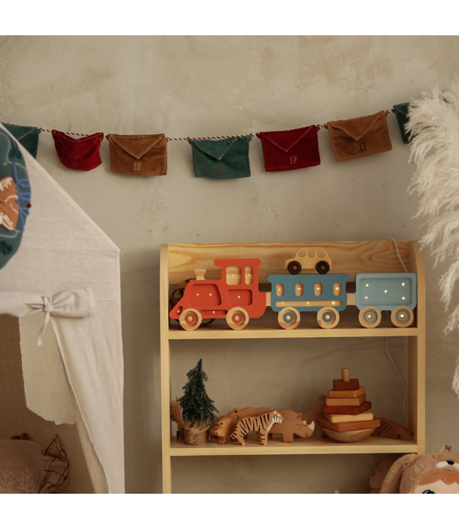 Handgemaakte houten trein kinderlamp Canyon Clay