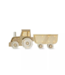 Houten tractor lamp in coffee cream – handgemaakte sfeerverlichting voor kinderkamer of speelruimte
