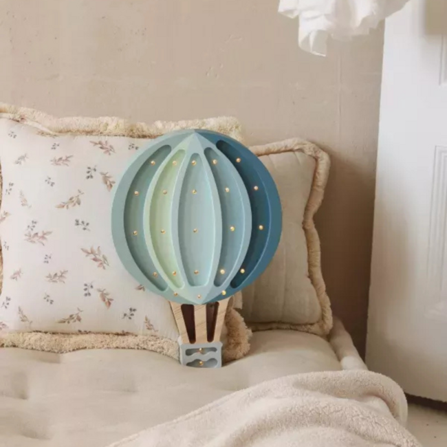 Nachtlamp Luchtballon blauw van FSC®-hout | Warm LED-licht & Dimbaar