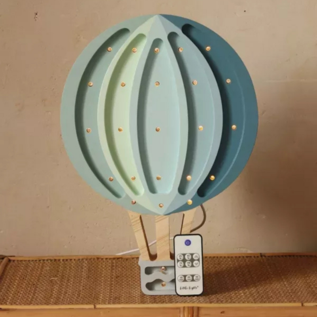 Nachtlampe Heißluftballon Blau aus FSC®-Holz | Warmes LED-Licht & Dimmbar