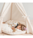 Oversized vloerkussen kinderkamer ecru met pompoms