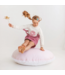 Oversized vloerkussen roze met pompoms