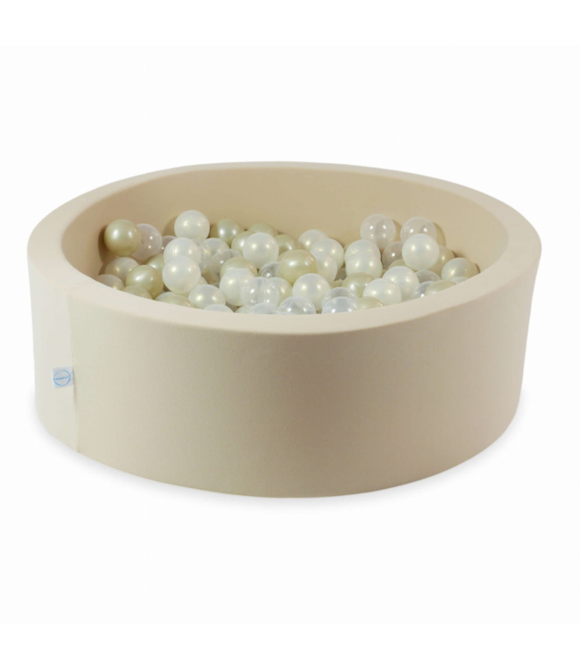 Beige ballenbak met 200 zachte ballen – veilig en comfortabel spelen