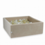 Vierkante ballenbak 110x110 cm in beige velvet met 600 ballen