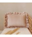 Sierkussen velvet abrikoos met franje – Soft Touch collectie