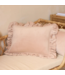 Sierkussen velvet abrikoos met franje – Soft Touch collectie