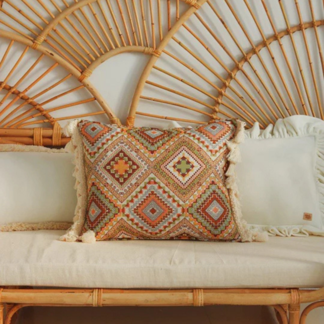 Sierkussen met boho franjes – sfeervol en zacht kussen uit de Boho Tribe collectie