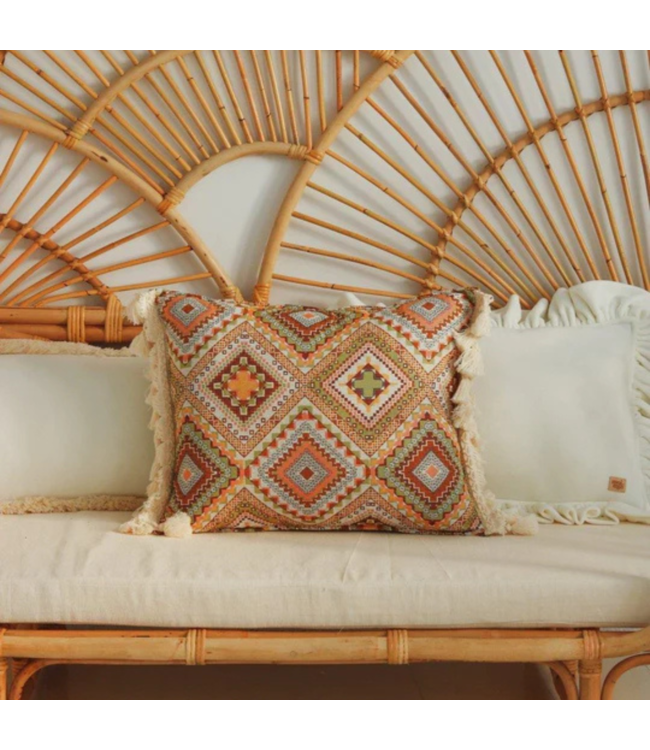 Sierkussen met boho franjes – sfeervol en zacht kussen uit de Boho Tribe collectie