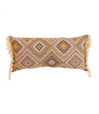 Moi Mili Sierkussen met franje | Boho tribe rechthoek
