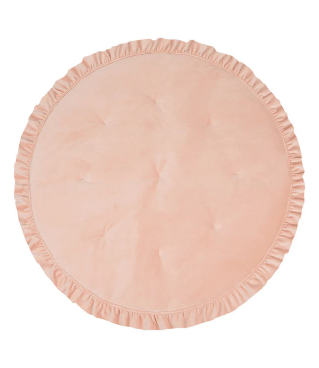 Zacht vloerkleed kinderkamer in abrikoos met franjes – velvet speelmat uit de Soft Touch collectie