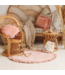 Zacht vloerkleed kinderkamer in abrikoos met franjes – velvet speelmat uit de Soft Touch collectie