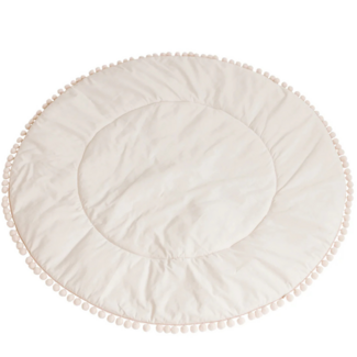 Minicamp Round Play Mat with Pompons | Ecru