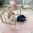 Speelgoedmand Candy Cloud – roze opbergmand met wolkenprint voor kinderkamer