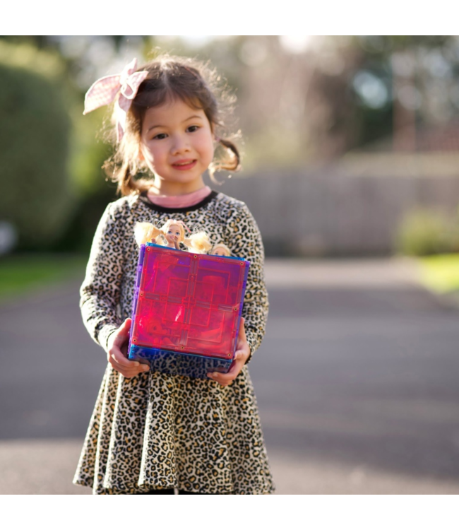 Magnetische tegels groot vierkant pakket met 8 tegels in regenboogkleuren