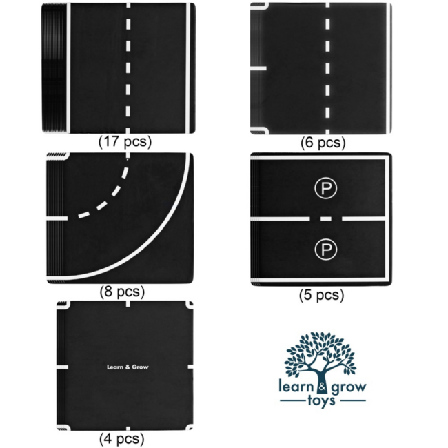 40-delige wegen toppers voor magnetische tegels – bouw je eigen autowegennetwerk