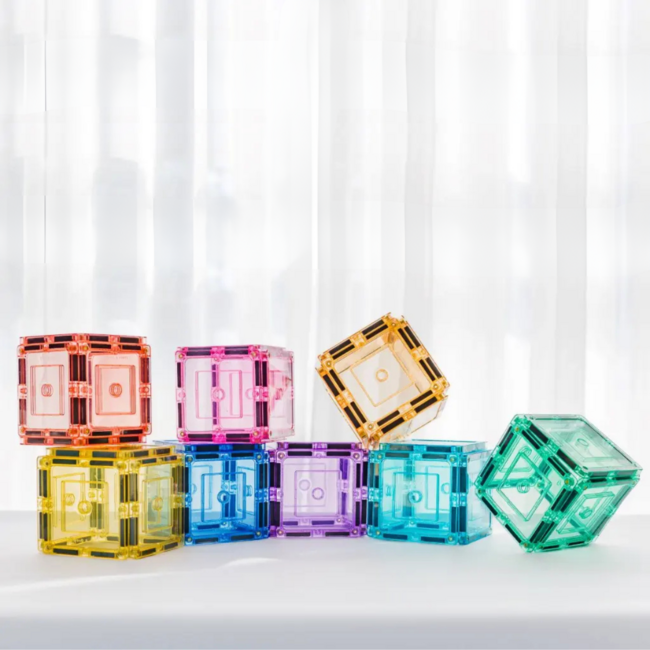 Pastel magnetische tegels bouwpakket 112-delig – creatief STEM-speelgoed