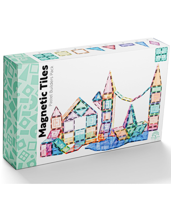 Pastel magnetische tegels bouwpakket 112-delig – creatief STEM-speelgoed