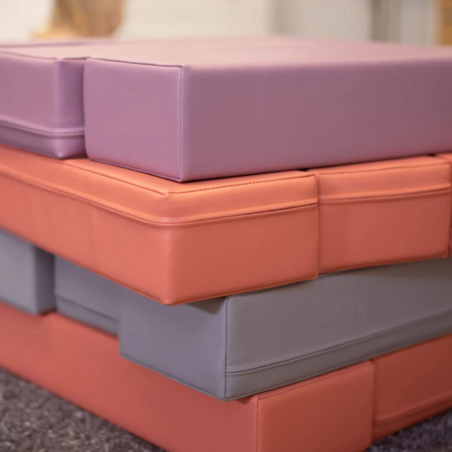 Softplay Tumbling Tower foamblokken – 30-delig, zachte blokken in pastel pink