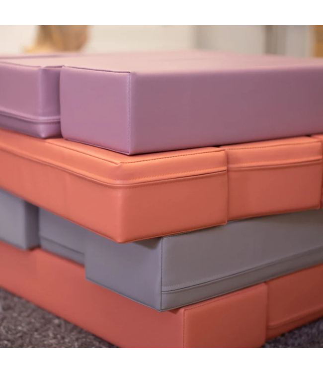 Softplay Tumbling Tower foamblokken – 30-delig, zachte blokken in pastel pink