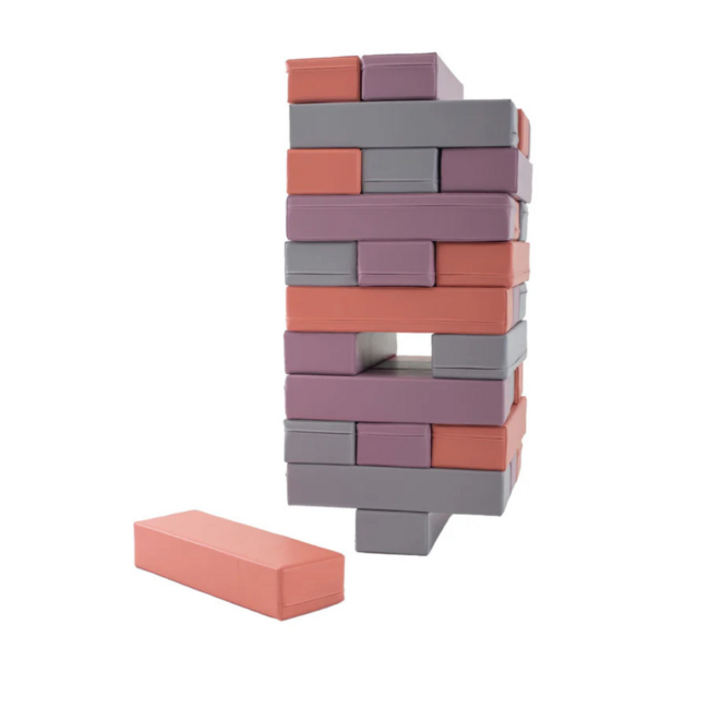 Softplay Tumbling Tower foamblokken – 30-delig, zachte blokken in pastel pink