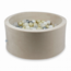 Beige velvet ballenbak rond 90x40 cm – inclusief 300 ballen
