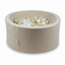 Beige velvet ballenbak rond 90x40 cm – inclusief 300 ballen
