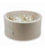 Beige velvet ballenbak rond 90x40 cm – inclusief 300 ballen