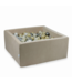 Mimii Ballenbak soft velvet vierkant met 400 ballen | Beige