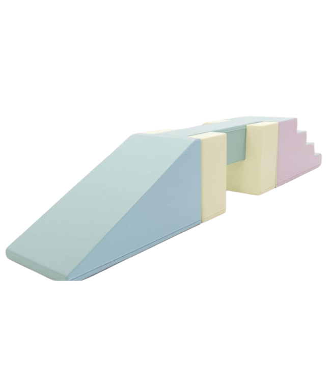 Uitbreiding Foam blokken glijbaan XXL – Balans brug pastel