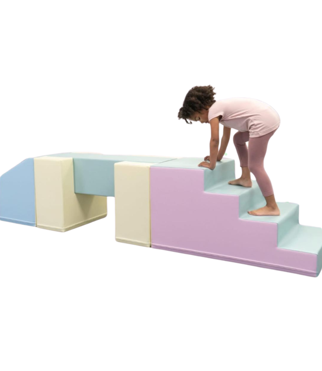 Uitbreiding Foam blokken glijbaan XXL – Balans brug pastel