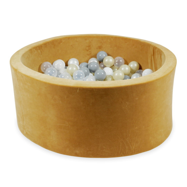 Ballenbak soft velvet 300 ballen | Caramel | Luxe, veilig en compact