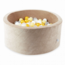 Ballenbak 90x40 velvet soft donker beige met 300 ballen