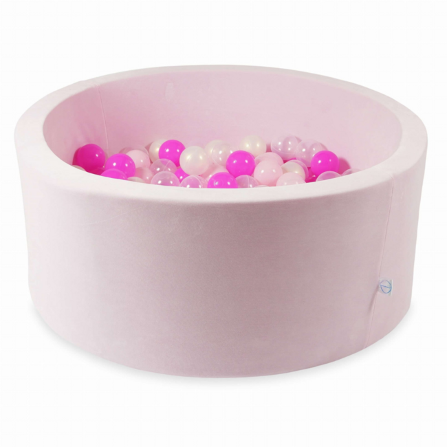 Bällebad Soft Samt 300 Bälle | Hellrosa | Luxus & sicher