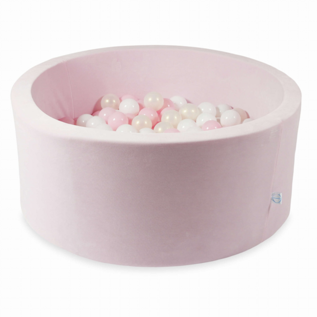 Piscine à balles velours doux 300 balles | Rose clair | Luxe