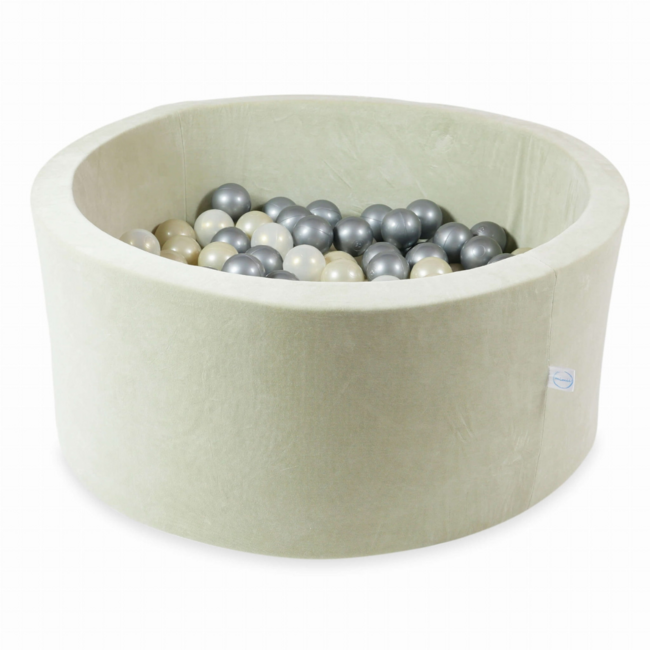 Piscine à balles velours doux 300 balles | Menthe clair | Luxe